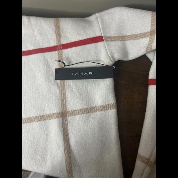 Tahari Women's Square Block Sweater in Red and Gold, Holiday Wear, Size L - Picture 7 of 7